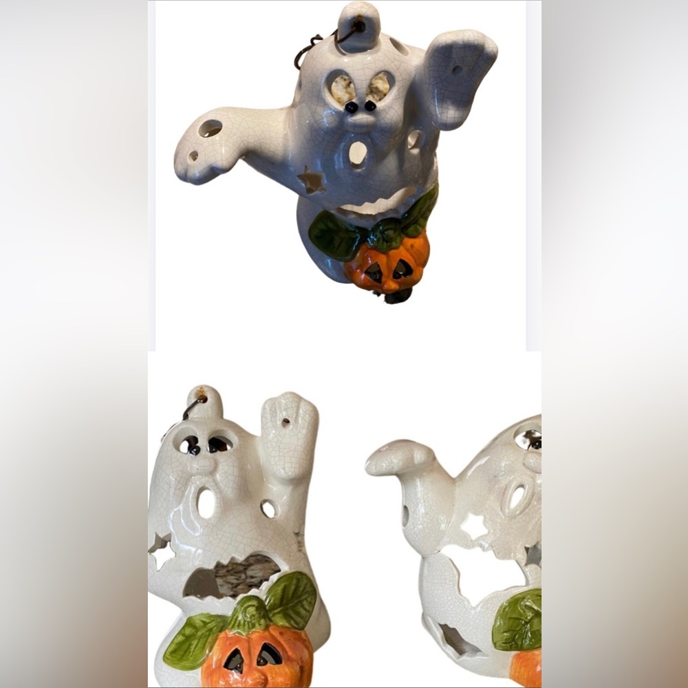 Three ghost tea light holders